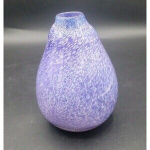 Art Glass Vase Speckled Home Decor Purple  4.75" Made In Romania